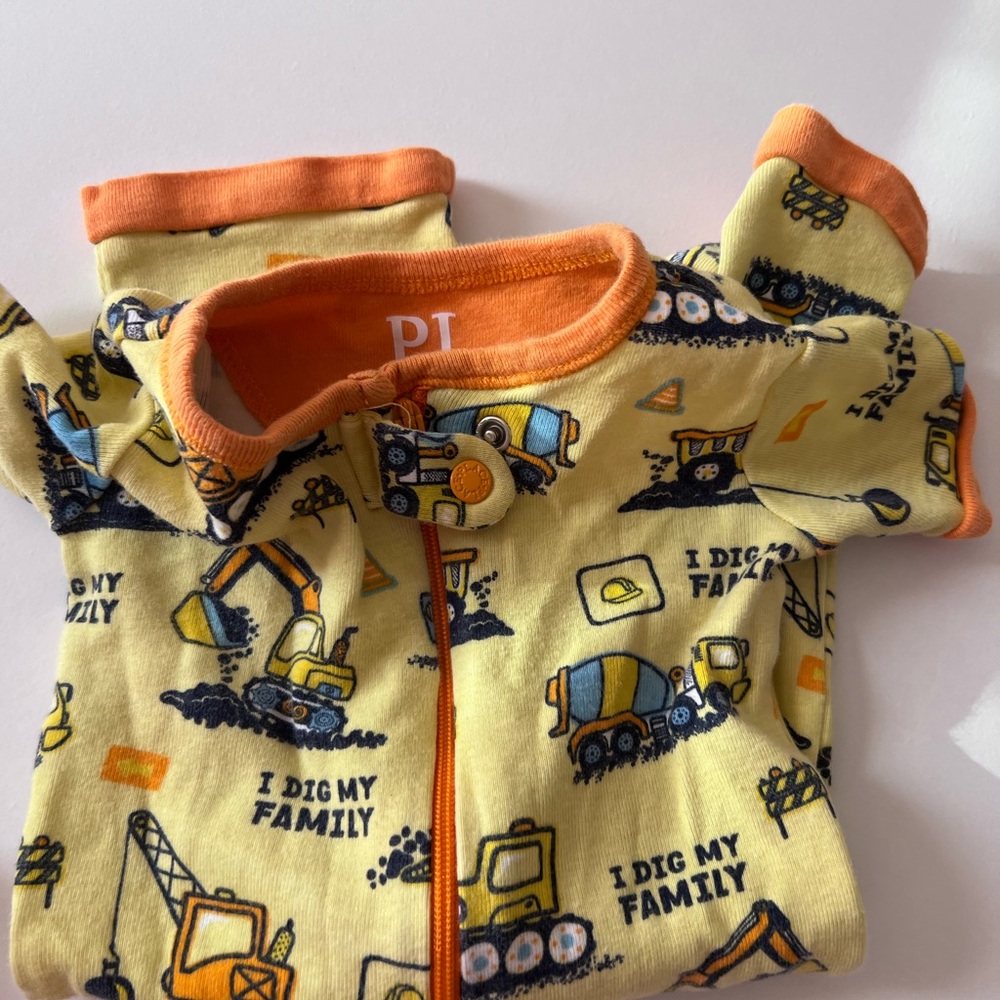 The Children's Place Yellow and Orange Construction Bodysuit